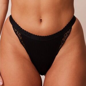 NWT Black XXL LOUNGE Ribbed Thong